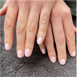 Soft pink gel manicure